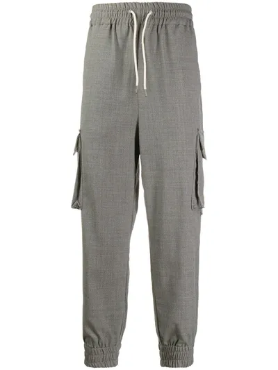 Drôle De Monsieur Drawstring Cargo Pants In Grey