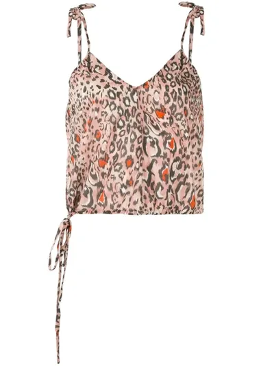 Suboo Uma Leopard Print Drawstring Top In Pink