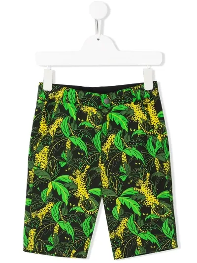 Stella Mccartney Kids' Jungle Print Shorts In Green