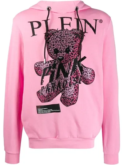 Philipp Plein Pink Paradise Crystal Teddy Bear Hoodie