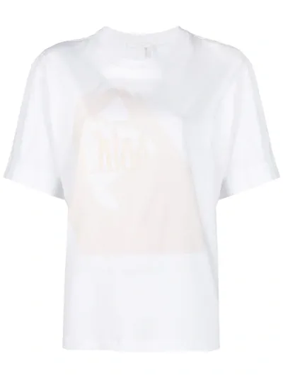 Chloé Oversized Printed Cotton-jersey T-shirt In White