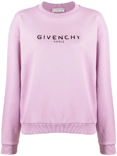 Givenchy Vintage-effect Logo Sweatshirt In Purple