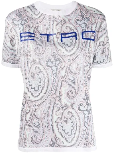 Etro Paisley Logo T-shirt In White