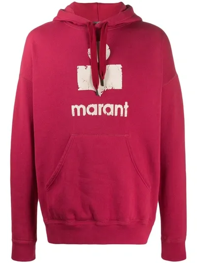 Isabel Marant Miley Oversized Logo-print Hoodie In Red