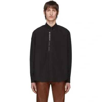 Givenchy Oversize Address Black Button-down Shirt In 001 Black