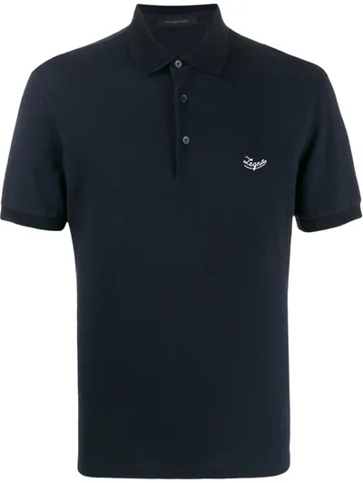 Ermenegildo Zegna Signature Polo Shirt In Blue