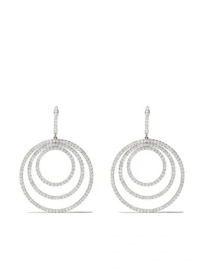 Kiki Mcdonough 18kt White Gold Lola Triple Diamond Hoop Earrings