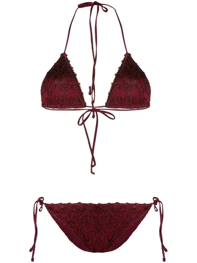 Missoni Halter Neck Bikini Set In Red