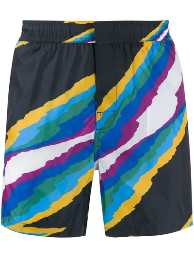 Missoni Graphic-printed Swimshorts In Blue