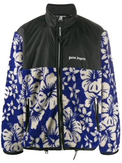 Palm Angels Hawaiian Print Jacket In Blue