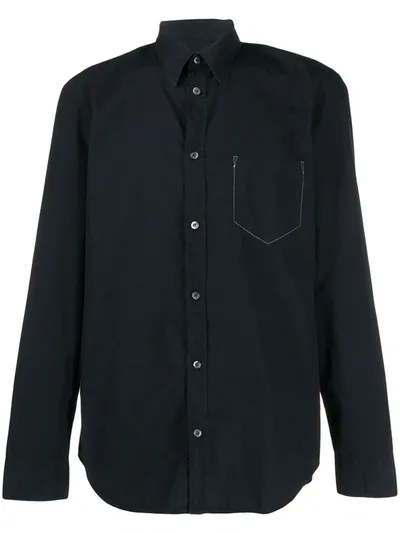 Maison Margiela Pointed Collar Shirt In Blue