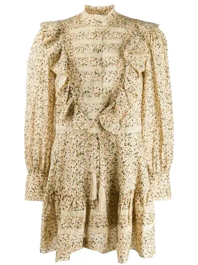 Etro Ruffled Shirt Dress In Neutrals