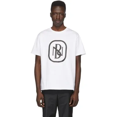 Neil Barrett Nb Logo-print Cotton T-shirt In White+black