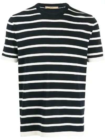 Nuur Striped Sweater S/s Crew Neck In Black