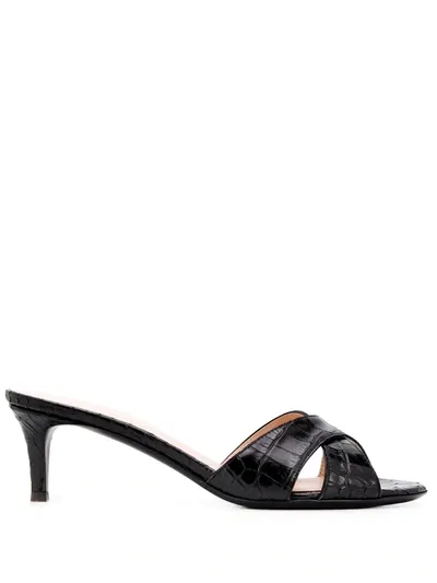 Giuseppe Zanotti Cross Strap 6mm Heel Mules In Black