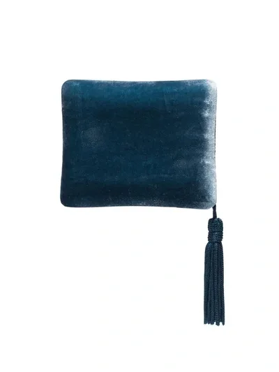 Sophie Bille Brahe Tassel-trimmed Velvet Jewellery Case In Blue