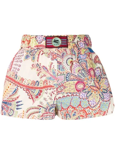 Etro Abstract Print Shorts In Multicolour