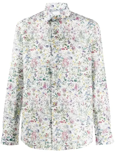 Paul Smith Floral-print Cotton Shirt In White