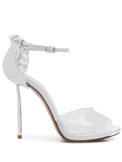 Le Silla Petalo 120mm Sandals In Silver