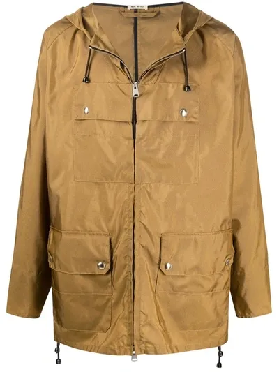 Marni Zipped-up Parka Coat In Neutrals