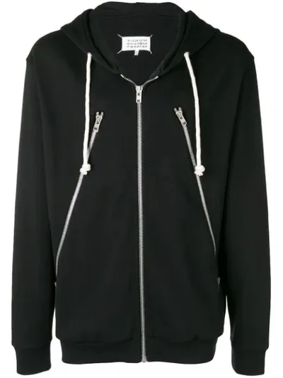 Maison Margiela Zip Detail Hoodie In Black