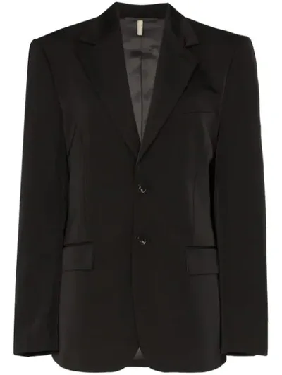 Sunflower Oversized Notched Lapel Blazer In Black