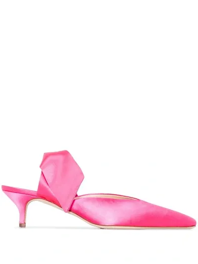 Gia Couture Pink Lizzo 30 Bow Satin Pumps