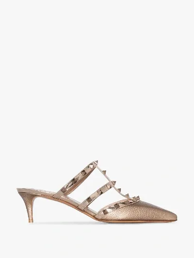 Valentino Garavani 'rockstud 50' Mules In Gold