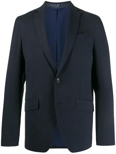 Etro Silk Suit Jacket In Blue