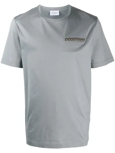 Ferragamo Gancio Detail T-shirt In Grey