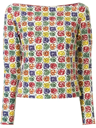 Pre-owned Chanel 2000s Floral Print T-shirt In Multicolour