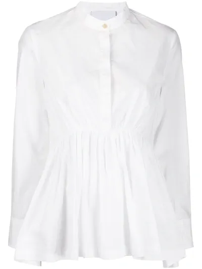 Erika Cavallini Amira Shirt Cotton Popeline In Bianco