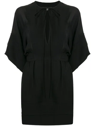 Dsquared2 Tied-neck Plain Short Dress In Black