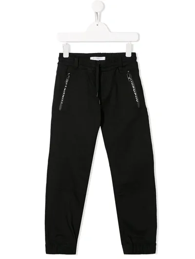 Givenchy Kids' Drawstring Slim-fit Trousers In Black