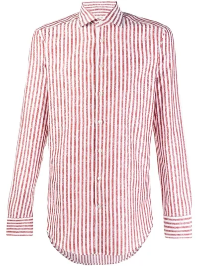 Etro Long-sleeved Striped Shirt In White