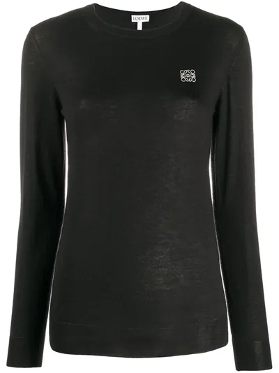 Loewe Crew Neck Jumper In Black