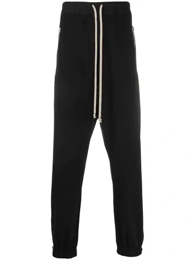 Rick Owens Drawstring Drop-crotch Trousers In Black