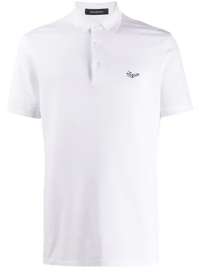 Ermenegildo Zegna Embroidered Logo Polo Shirt In White