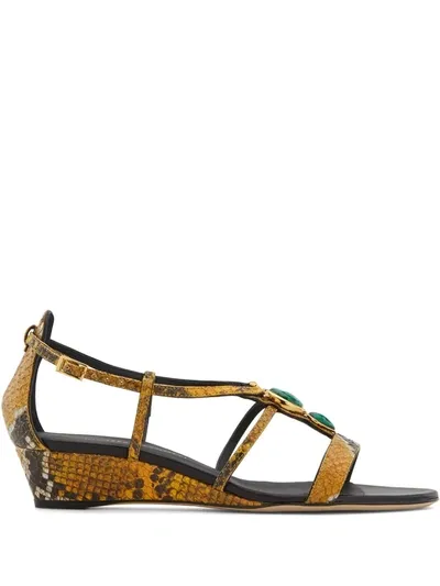 Giuseppe Zanotti Adelaide Snakeskin-effect Sandals In Multicolour