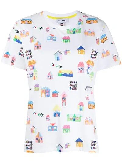 Mira Mikati Houses Print Embroidered T-shirt In White