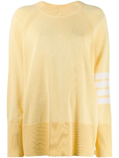 Thom Browne 4-bar Stripe Jumper In Yellow