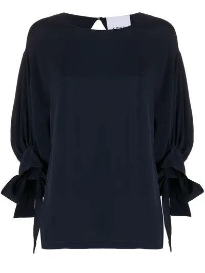 Erika Cavallini Three-quarter Sleeve Shift Top In Blue