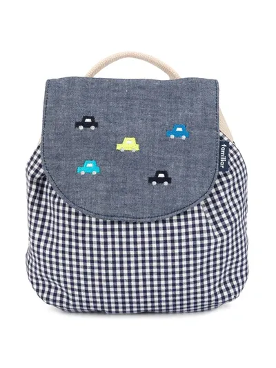 Familiar Kids' Gingham Check Backpack In Blue