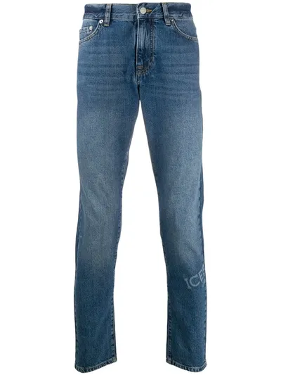 Iceberg Mid Rise Skinny Jeans In Blue