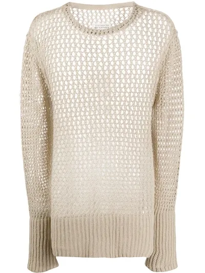 Maison Margiela Open Knit Jumper In Neutrals