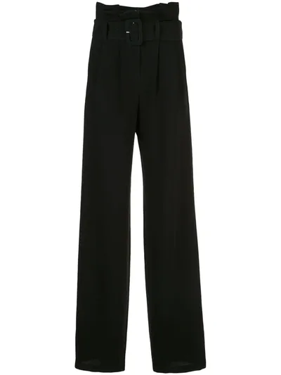 Cinq À Sept Kade Paperbag-waist Crepe Trousers In Black