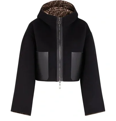 Fendi Ff Double Wool Jacket In Black