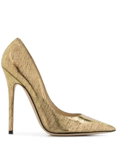 Jimmy Choo Anouk Pumps In Gold Leather In Silver