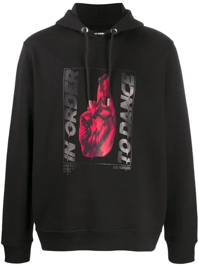 Les Hommes In Order To Dance Print Hoodie In Black