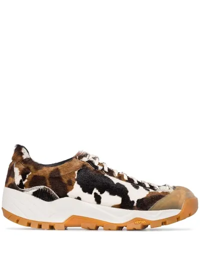 Diemme Black, White And Brown Movida Cow Print Sneakers